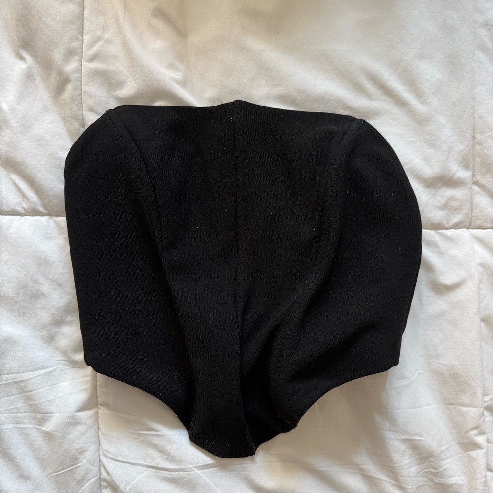 Black Edikted Strapless Bustier Corset Top